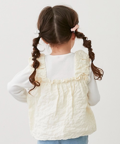 petit main(プティマイン)の「ぽこぽこチュニックドッキング長T(シャツ/ブラウス・キッズ・ライトグリーン/アイボリー/ライトピンク・80cm/90cm/110cm/120cm/130cm/100cm)」の13枚目の写真