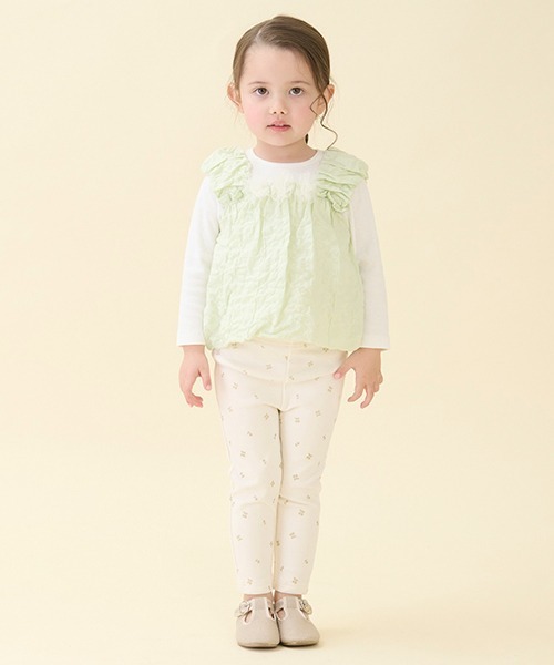 petit main(プティマイン)の「ぽこぽこチュニックドッキング長T(シャツ/ブラウス・キッズ・ライトグリーン/アイボリー/ライトピンク・80cm/90cm/110cm/120cm/130cm/100cm)」の17枚目の写真