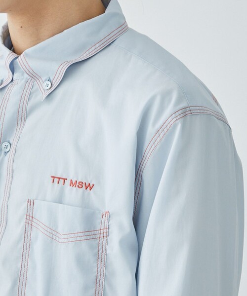 TTT MSW(ティー)の「【TTTMSW/ティー】Button down shirt(シャツ/ブラウス・メンズ・ブルー/ホワイト/ライム・L/XL)」の15枚目の写真