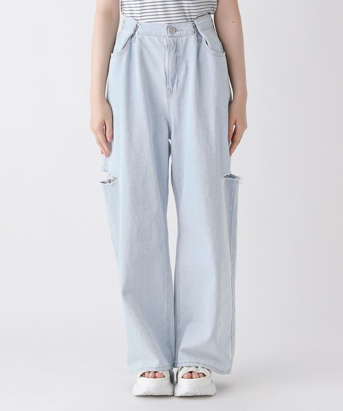 セール】【接触冷感】COOLワイドホックデニム（デニムパンツ）｜repipi