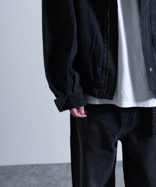 NYLAUS(ナイラス)の「ビッグシルエット 比翼ジップ ボリュームデニムブルゾン(デニムジャケット・メンズ・ブルー/ブラック・L/M/LL)」の21枚目の写真