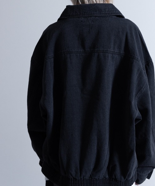 NYLAUS(ナイラス)の「ビッグシルエット 比翼ジップ ボリュームデニムブルゾン(デニムジャケット・メンズ・ブルー/ブラック・L/M/LL)」の16枚目の写真