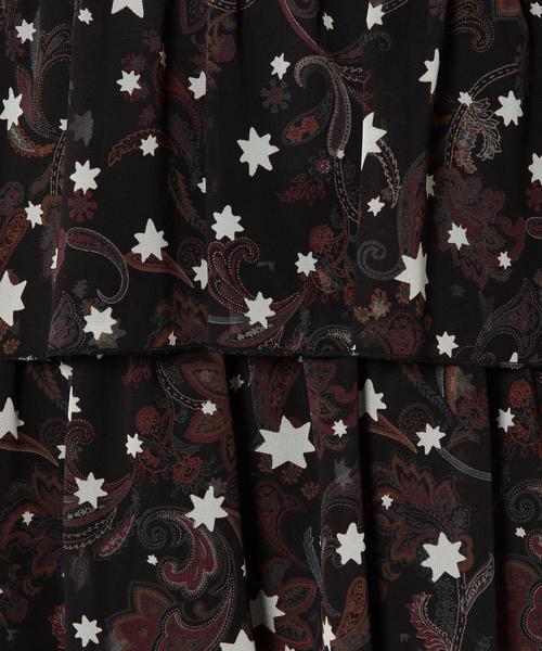 Another Edition（アナザーエディション）の「ポリエステルシフォンプリントティアードワンピース/AEFC PｼﾌｫﾝPRT ﾃｨｱｰﾄﾞOP◆（ワンピース・レディース・ブラック・フリー）」の11枚目の写真