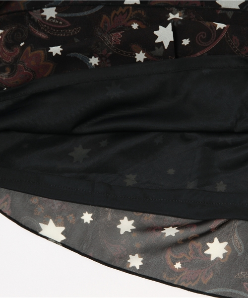 Another Edition（アナザーエディション）の「ポリエステルシフォンプリントティアードワンピース/AEFC PｼﾌｫﾝPRT ﾃｨｱｰﾄﾞOP◆（ワンピース・レディース・ブラック・フリー）」の9枚目の写真