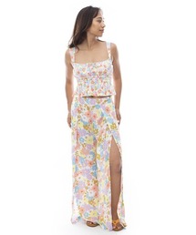 BILLABONG レディース SPLIT SPIRIT ロングパンツ 【2024年春夏モデル】/ビラボンフラワー総柄ウエストゴムリラックスボトムス