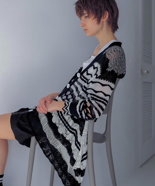 ODAKHA（オダカ）の「ODAKHA / crazy lace knit cardigan(クレイジー