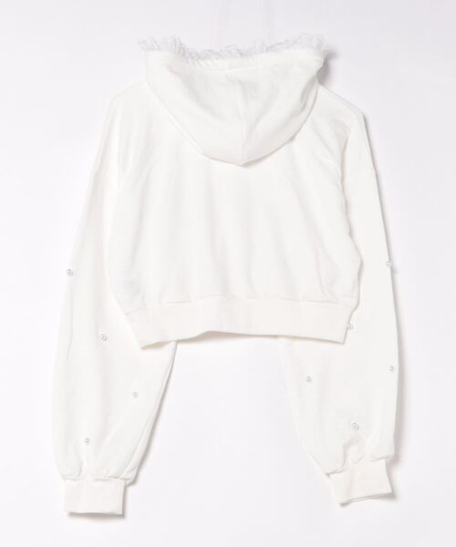 Ank Rouge(アンクルージュ)の「リボンモチーフショートパーカー(パーカー・レディース・ブラック/ホワイト・M)」の3枚目の写真