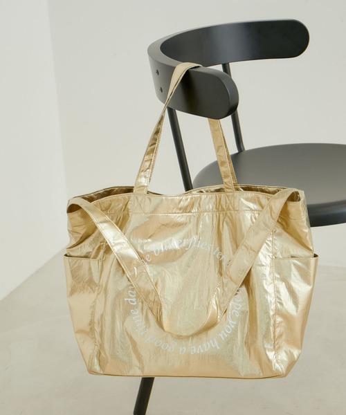 VIS（ビス）の「サークルロゴ２WAYトート（トートバッグ・レディース・ゴールド/シルバー/ブラック・FREE）」の3枚目の写真