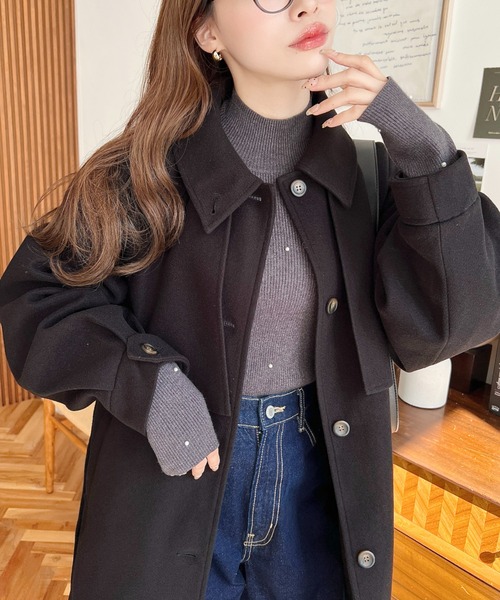 新品未使用【Mitsumine】ミツミネ　メルトンコート(M) ネイビー　ボタン ウールコート – Mitsumine Online Shop