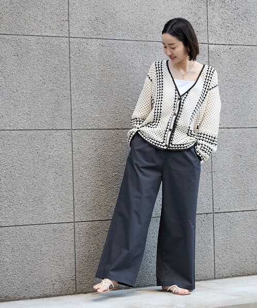 クロシェ編みVネックカーディガン