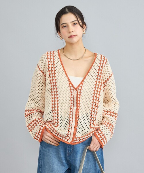 coen（コーエン）の「クロシェ編みVネックカーディガン（カーディガン/ボレロ・レディース・オレンジ/ブラック/その他1・FREE）」の17枚目の写真