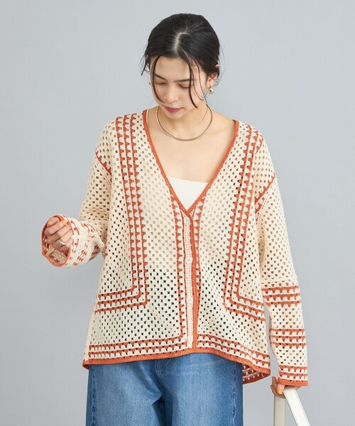 coen（コーエン）の「クロシェ編みVネックカーディガン（カーディガン/ボレロ・レディース・オレンジ/ブラック/その他1・FREE）」の18枚目の写真