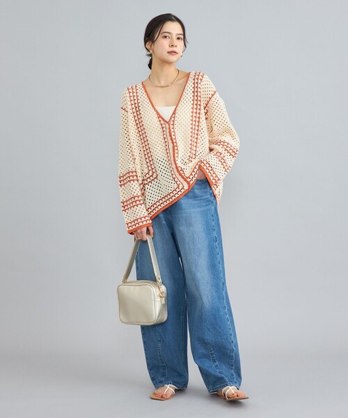 coen（コーエン）の「クロシェ編みVネックカーディガン（カーディガン/ボレロ・レディース・オレンジ/ブラック/その他1・FREE）」の19枚目の写真