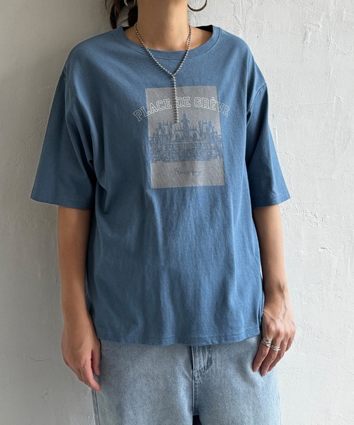 LBC(エルビーシー)の「スーベニアプリントビッグTシャツ(Tシャツ/カットソー・レディース・ホワイト/チャコールグレー/ベージュ/ブルー・M/L)」の4枚目の写真