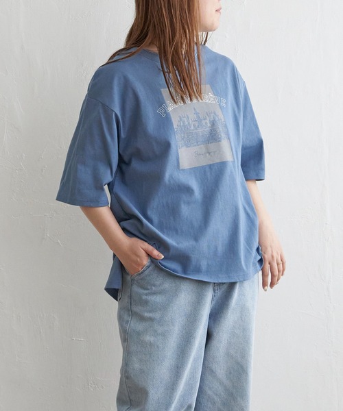LBC(エルビーシー)の「スーベニアプリントビッグTシャツ(Tシャツ/カットソー・レディース・ホワイト/チャコールグレー/ベージュ/ブルー・M/L)」の10枚目の写真