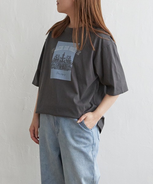 LBC(エルビーシー)の「スーベニアプリントビッグTシャツ(Tシャツ/カットソー・レディース・ホワイト/チャコールグレー/ベージュ/ブルー・M/L)」の11枚目の写真