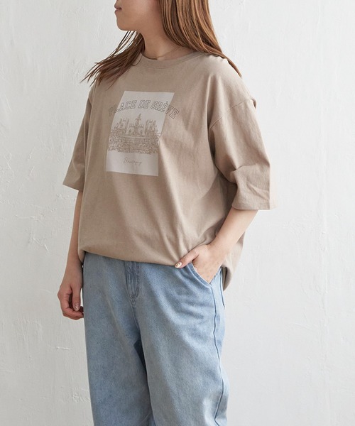 LBC(エルビーシー)の「スーベニアプリントビッグTシャツ(Tシャツ/カットソー・レディース・ホワイト/チャコールグレー/ベージュ/ブルー・M/L)」の12枚目の写真