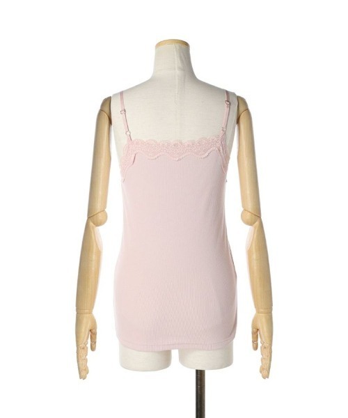 F i.n.t（フィント）の「パット付きレース使いキャミソール/F&A（キャミソール・レディース・ライトグレー/ライトピンク/アイボリー・FREE）」の4枚目の写真