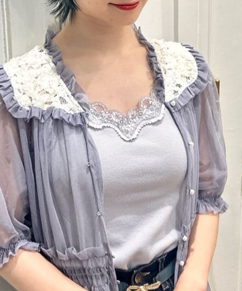 F i.n.t（フィント）の「パット付きレース使いキャミソール/F&A（キャミソール・レディース・ライトグレー/ライトピンク/アイボリー・FREE）」の13枚目の写真