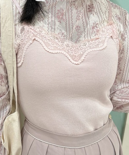 F i.n.t（フィント）の「パット付きレース使いキャミソール/F&A（キャミソール・レディース・ライトグレー/ライトピンク/アイボリー・FREE）」の12枚目の写真