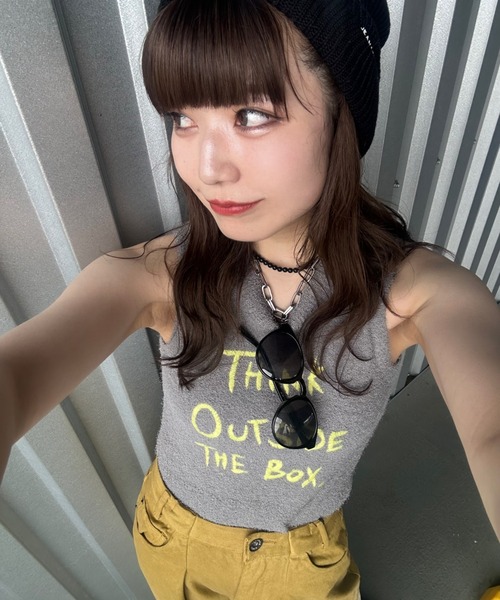 JEANASIS(ジーナシス)の「【ZOZO限定】ロゴ刺繍ノースリーブニット/119113(ベスト・レディース・アイボリー/ブラック/オレンジ/グレー・FREE)」の20枚目の写真