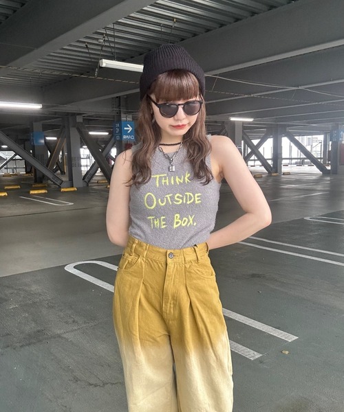 JEANASIS(ジーナシス)の「【ZOZO限定】ロゴ刺繍ノースリーブニット/119113(ベスト・レディース・アイボリー/ブラック/オレンジ/グレー・FREE)」の19枚目の写真