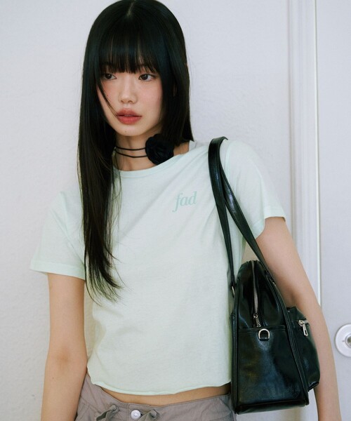 FREAK'S STORE(フリークスストア)の「FAD/エフエーディー 【限定展開】CROP T-SHIRTS/ クロップTシャツ(Tシャツ/カットソー・レディース・グレー/チャコールグレー/ホワイト/ブルーグリーン・MEDIUM/SMALL)」の17枚目の写真