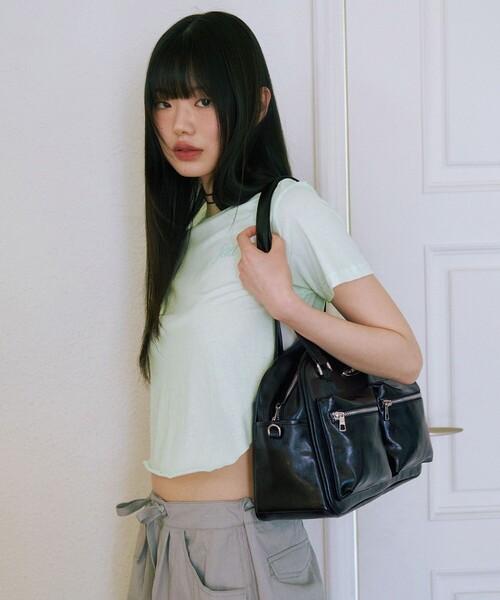 FREAK'S STORE(フリークスストア)の「FAD/エフエーディー 【限定展開】CROP T-SHIRTS/ クロップTシャツ(Tシャツ/カットソー・レディース・グレー/チャコールグレー/ホワイト/ブルーグリーン・MEDIUM/SMALL)」の19枚目の写真