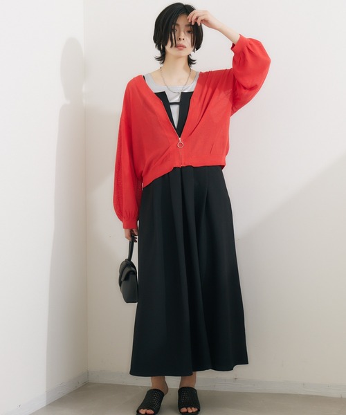 CLOCHE（クロシェ）の「cloche リングZIP鹿の子編みカーディガン（カーディガン/ボレロ・レディース・ホワイト/ブラック・FREE）」の17枚目の写真