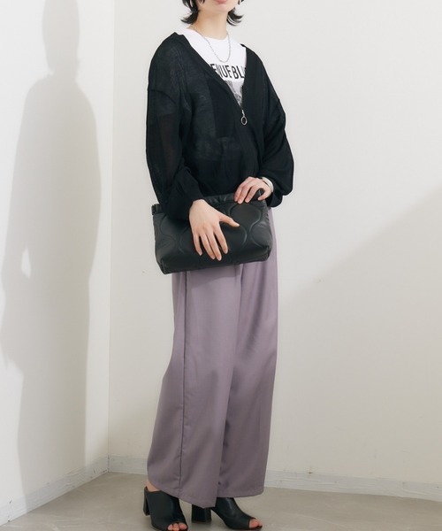 CLOCHE（クロシェ）の「cloche リングZIP鹿の子編みカーディガン（カーディガン/ボレロ・レディース・ホワイト/ブラック・FREE）」の21枚目の写真