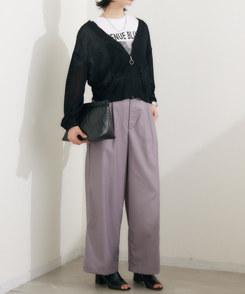 CLOCHE（クロシェ）の「cloche リングZIP鹿の子編みカーディガン（カーディガン/ボレロ・レディース・ホワイト/ブラック・FREE）」の22枚目の写真