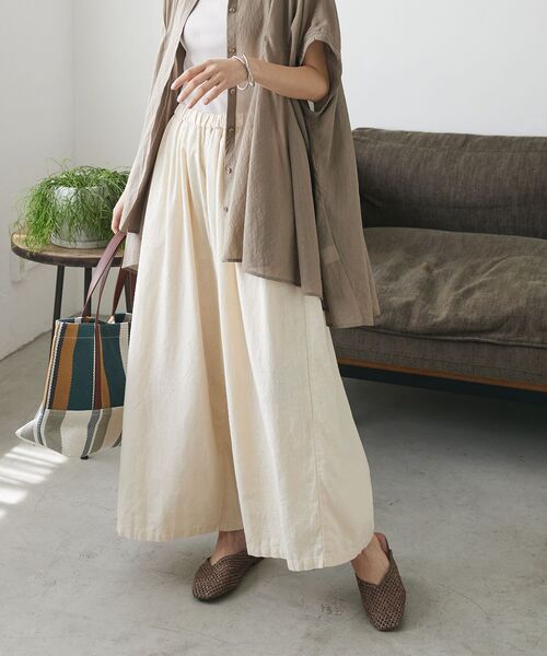 CRAFT STANDARD BOUTIQUE（クラフトスタンダードブティック）の「【キナリノ別注】リネンレーヨンワイドパンツ（その他パンツ・レディース・アイボリー/ブラック/チャコールグレー/ネイビー・FREE）」の16枚目の写真