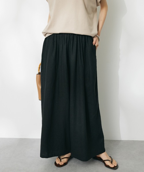 CRAFT STANDARD BOUTIQUE（クラフトスタンダードブティック）の「【キナリノ別注】リネンレーヨンワイドパンツ（その他パンツ・レディース・アイボリー/ブラック/チャコールグレー/ネイビー・FREE）」の3枚目の写真