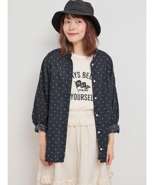 Samansa Mos2（サマンサ モスモス）の「【汗染み防止】刺繍アソートTシャツ（Tシャツ/カットソー・レディース・チャコールグレー/オフホワイト/グリーン/キナリ・F）」の7枚目の写真