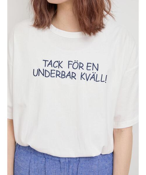 Samansa Mos2（サマンサ モスモス）の「【汗染み防止】刺繍アソートTシャツ（Tシャツ/カットソー・レディース・チャコールグレー/オフホワイト/グリーン/キナリ・F）」の10枚目の写真