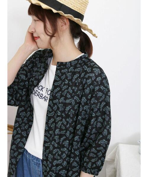 Samansa Mos2（サマンサ モスモス）の「【汗染み防止】刺繍アソートTシャツ（Tシャツ/カットソー・レディース・チャコールグレー/オフホワイト/グリーン/キナリ・F）」の13枚目の写真