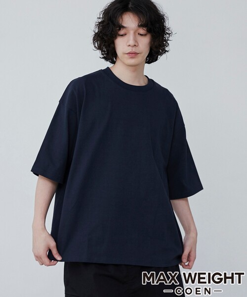 coen(コーエン)の「ヘビーウェイトクルーネックTシャツ(Tシャツ/カットソー・メンズ・ブラック/ネイビー/オフホワイト/ダークグリーン・M/S/XL/L)」の4枚目の写真