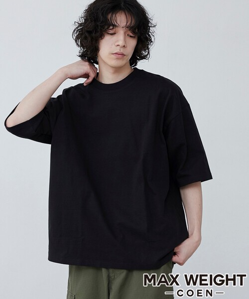 coen(コーエン)の「ヘビーウェイトクルーネックTシャツ(Tシャツ/カットソー・メンズ・ブラック/ネイビー/オフホワイト/ダークグリーン・M/S/XL/L)」の1枚目の写真