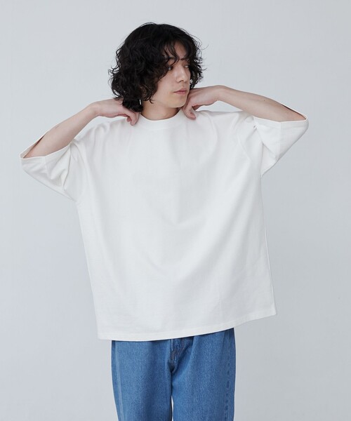 coen(コーエン)の「ヘビーウェイトクルーネックTシャツ(Tシャツ/カットソー・メンズ・ブラック/ネイビー/オフホワイト/ダークグリーン・M/S/XL/L)」の5枚目の写真
