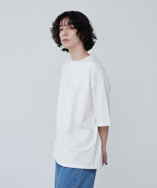coen(コーエン)の「ヘビーウェイトクルーネックTシャツ(Tシャツ/カットソー・メンズ・ブラック/ネイビー/オフホワイト/ダークグリーン・M/S/XL/L)」の7枚目の写真