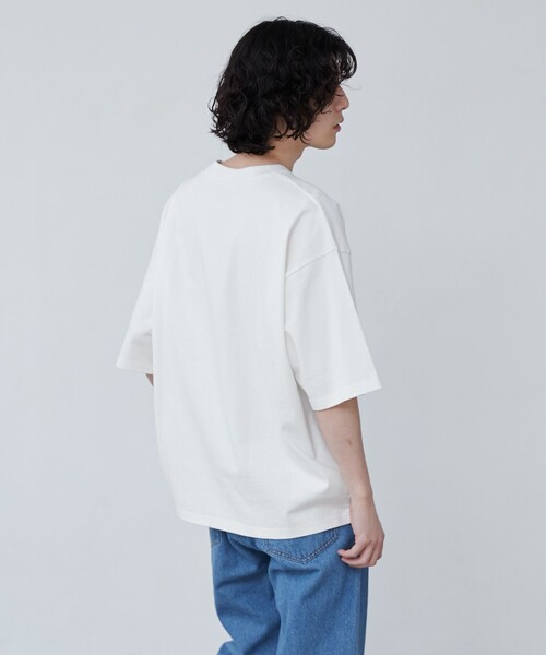 coen(コーエン)の「ヘビーウェイトクルーネックTシャツ(Tシャツ/カットソー・メンズ・ブラック/ネイビー/オフホワイト/ダークグリーン・M/S/XL/L)」の9枚目の写真