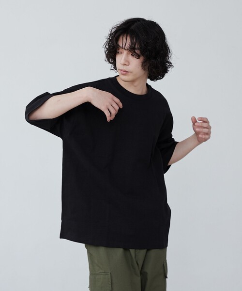 coen(コーエン)の「ヘビーウェイトクルーネックTシャツ(Tシャツ/カットソー・メンズ・ブラック/ネイビー/オフホワイト/ダークグリーン・M/S/XL/L)」の11枚目の写真