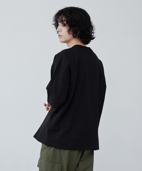 coen(コーエン)の「ヘビーウェイトクルーネックTシャツ(Tシャツ/カットソー・メンズ・ブラック/ネイビー/オフホワイト/ダークグリーン・M/S/XL/L)」の15枚目の写真