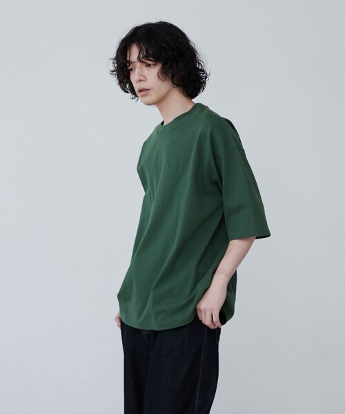 coen(コーエン)の「ヘビーウェイトクルーネックTシャツ(Tシャツ/カットソー・メンズ・ブラック/ネイビー/オフホワイト/ダークグリーン・M/S/XL/L)」の19枚目の写真
