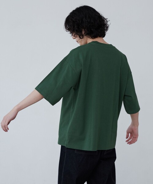 coen(コーエン)の「ヘビーウェイトクルーネックTシャツ(Tシャツ/カットソー・メンズ・ブラック/ネイビー/オフホワイト/ダークグリーン・M/S/XL/L)」の21枚目の写真