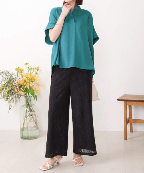 Bou Jeloud(ブージュルード)の「麻ライクスキッパーブラウス(シャツ/ブラウス・レディース・グリーン/ブラック・38)」の14枚目の写真
