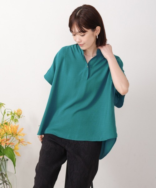 Bou Jeloud(ブージュルード)の「麻ライクスキッパーブラウス(シャツ/ブラウス・レディース・グリーン/ブラック・38)」の15枚目の写真