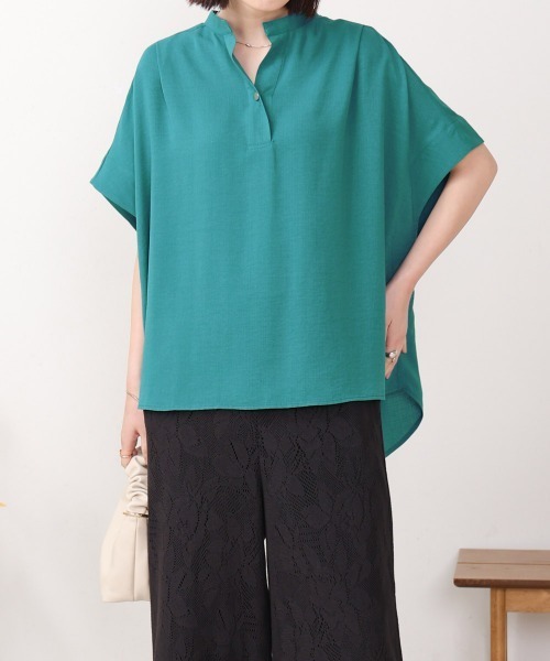 Bou Jeloud(ブージュルード)の「麻ライクスキッパーブラウス(シャツ/ブラウス・レディース・グリーン/ブラック・38)」の19枚目の写真