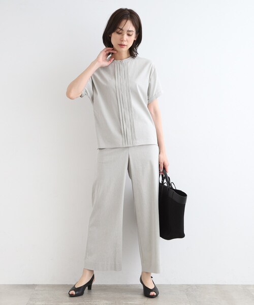 INDIVI(インディヴィ)の「◆【UVケア/接触冷感/SETUP可能】麻混ストレッチ ワイドパンツ(その他パンツ・レディース・ブラック/ブルー系8/ライトグレー系3/ベージュ系3・03/05/13/15 /19/36/38/40)」の18枚目の写真