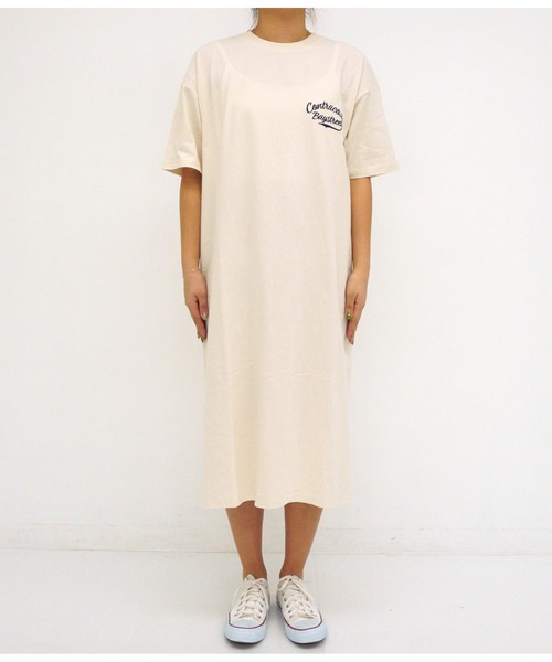 anap mimpi（アナップミンピ）の「メッセージ デニム 刺繍 コットン マキシ ロング Tシャツ ワンピ（ワンピース・レディース・グレー/アイボリー/ブラック・FREE）」の14枚目の写真